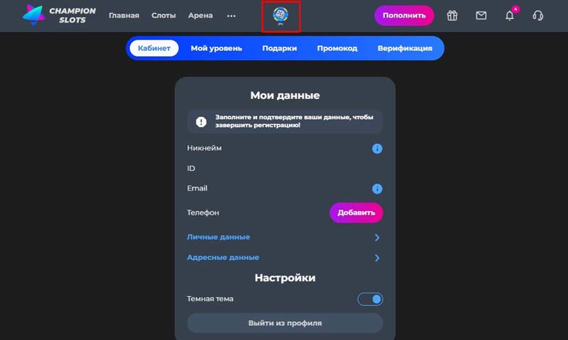 Основные разделы