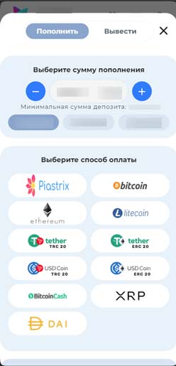 Кошелек в приложении